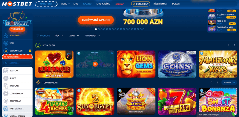 Mostbet slot kazinosu Azərbaycanda